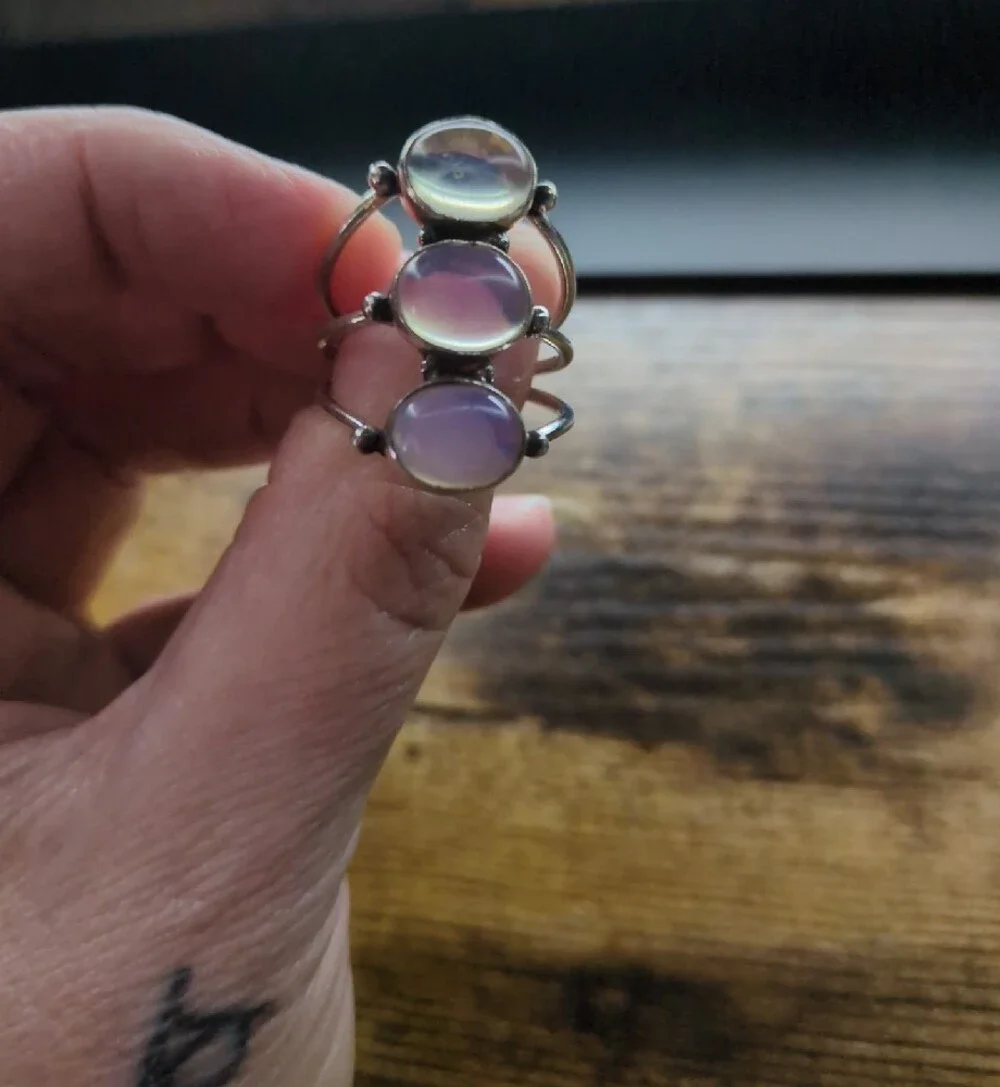 Triple Opal Sterling Ring - Opalescent